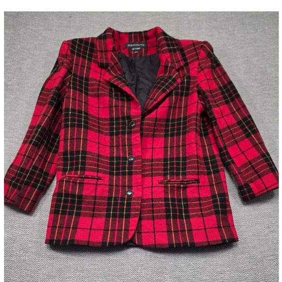Donnybrook Jackets & Blazers - Vintage Donnybrook Red Black Plaid Blazer Jacket 11/12 Ukraine 90s Grunge Punk‎